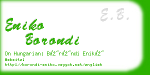 eniko borondi business card